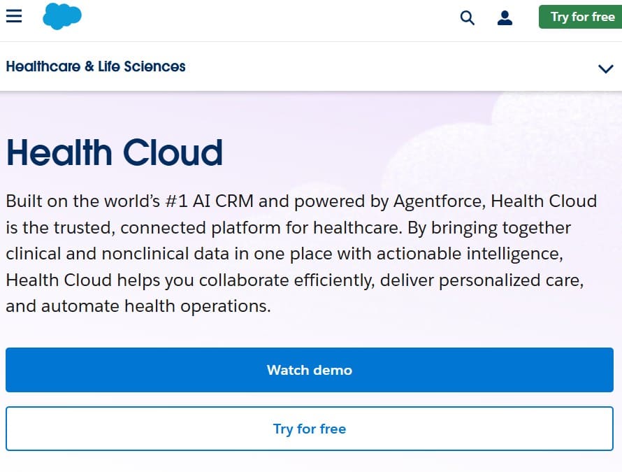 aplikasi crm klinik salesforce health cloud