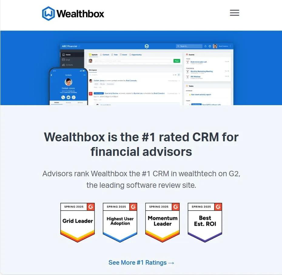 aplikasi crm industri keuangan wealthbox