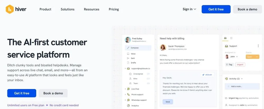 aplikasi crm customer service hiver
