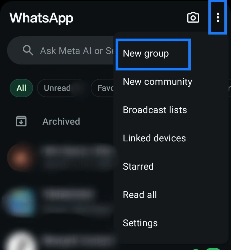 cara membuat dan mengelola grup WhatsApp (langkah 1)