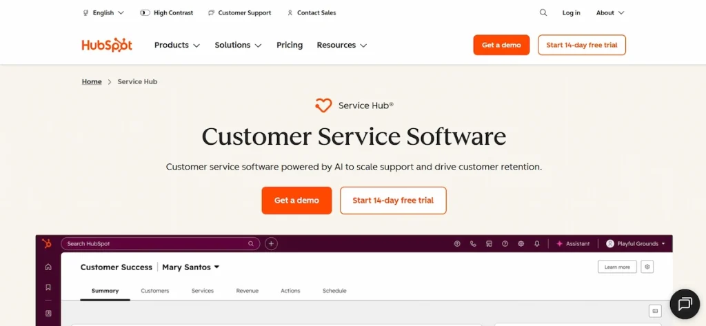 Aplikasi Customer Service - Hubspot Service Hub