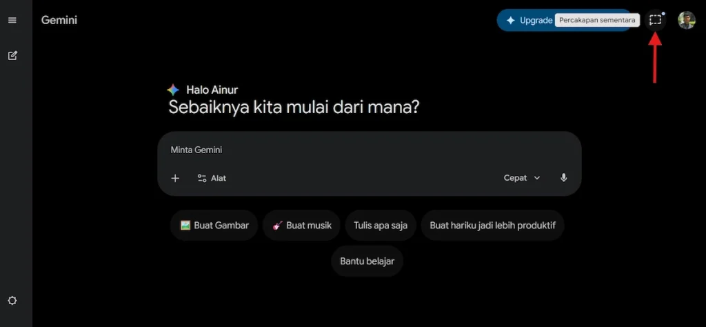 Fitur Chat Sementara
