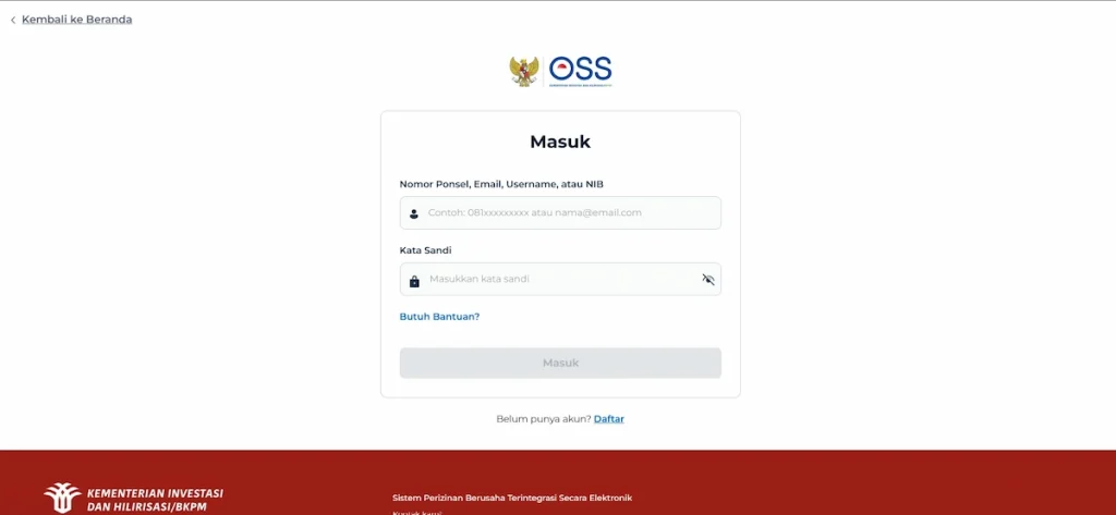 Bagaimana Panduan Lengkap Cara Buat NIB Online OSS - Login Akun