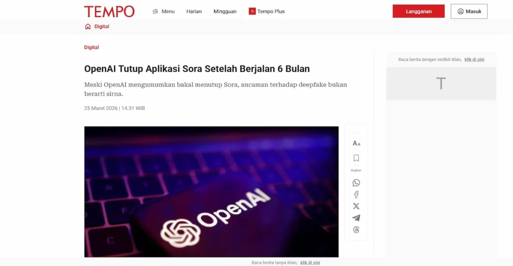 Update Terbaru Tentang Sora AI: ChatGPT Memutuskan untuk Discontinued