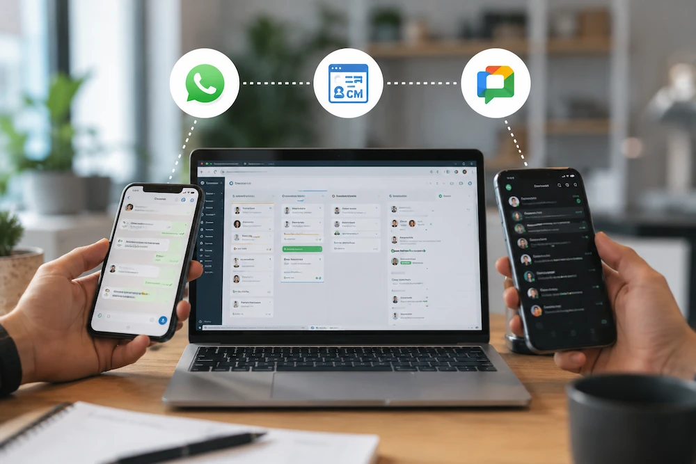 Cara Menggabungkan Google Chat, CRM, dan WhatsApp