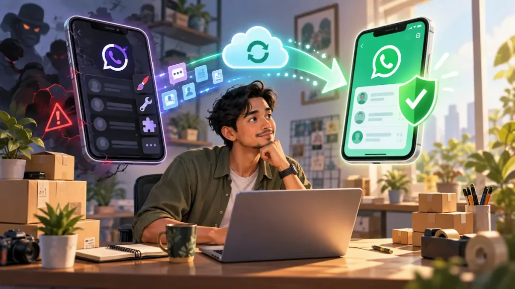 Cara Pindah dari Fouad WhatsApp ke WhatsApp Resmi