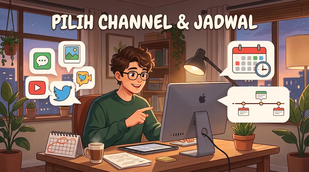 Pilih Channel dan Jadwal Konten