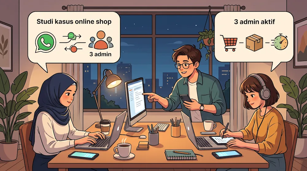 Studi Kasus Handling pada Online Shop dengan 3 Admin