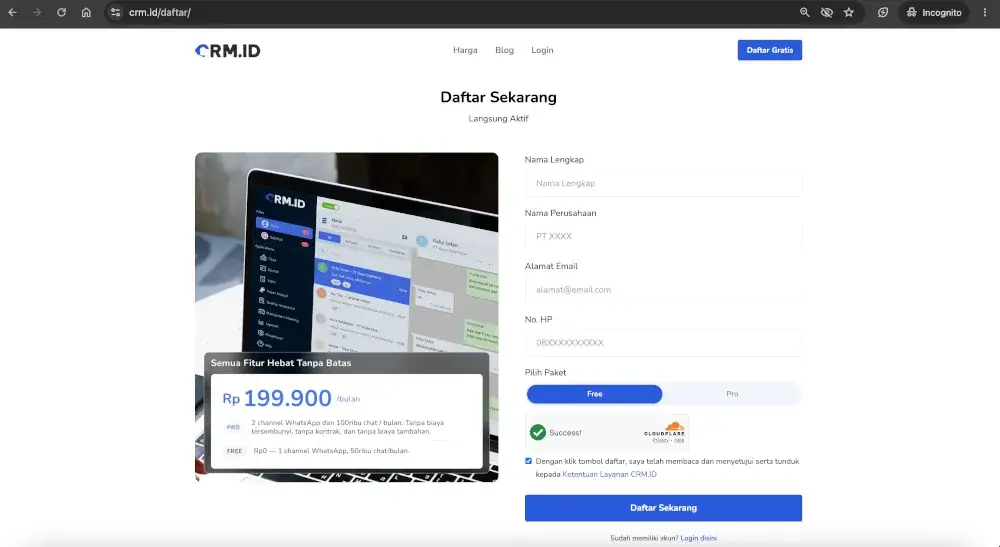 Cara Daftar dan Login