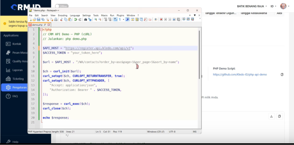 buat file php